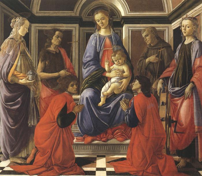 Sandro Botticelli Madonna enthroned with Child and Saints (mk36) china oil painting image
